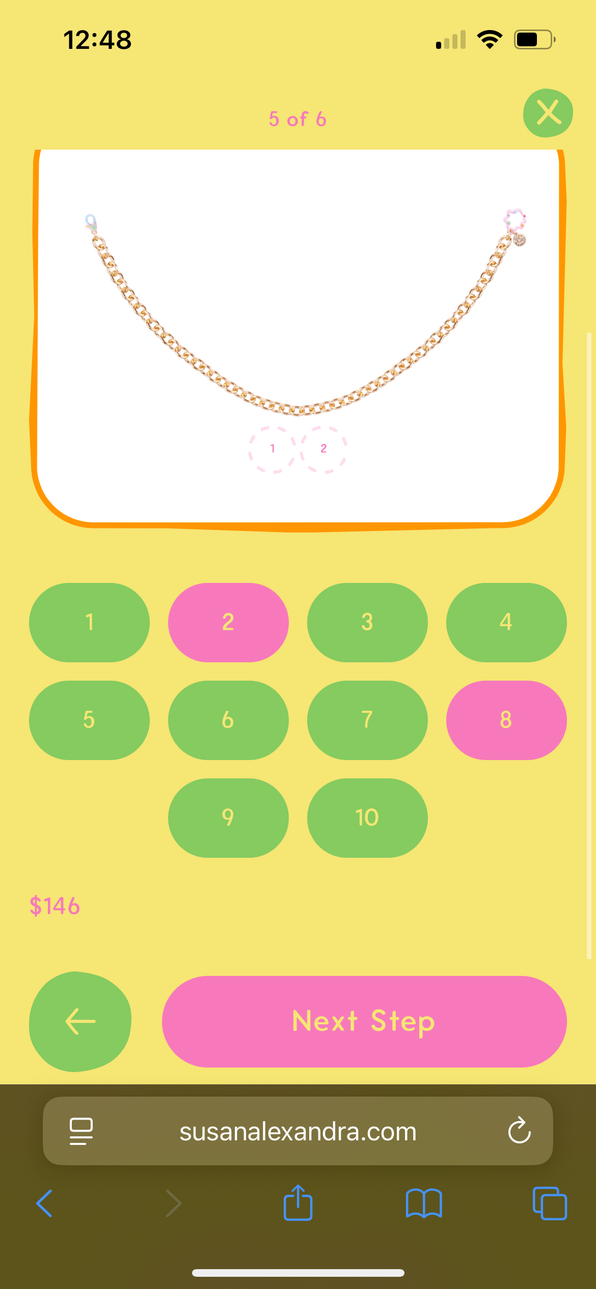 Susan Alexandra Chain w 2 charms