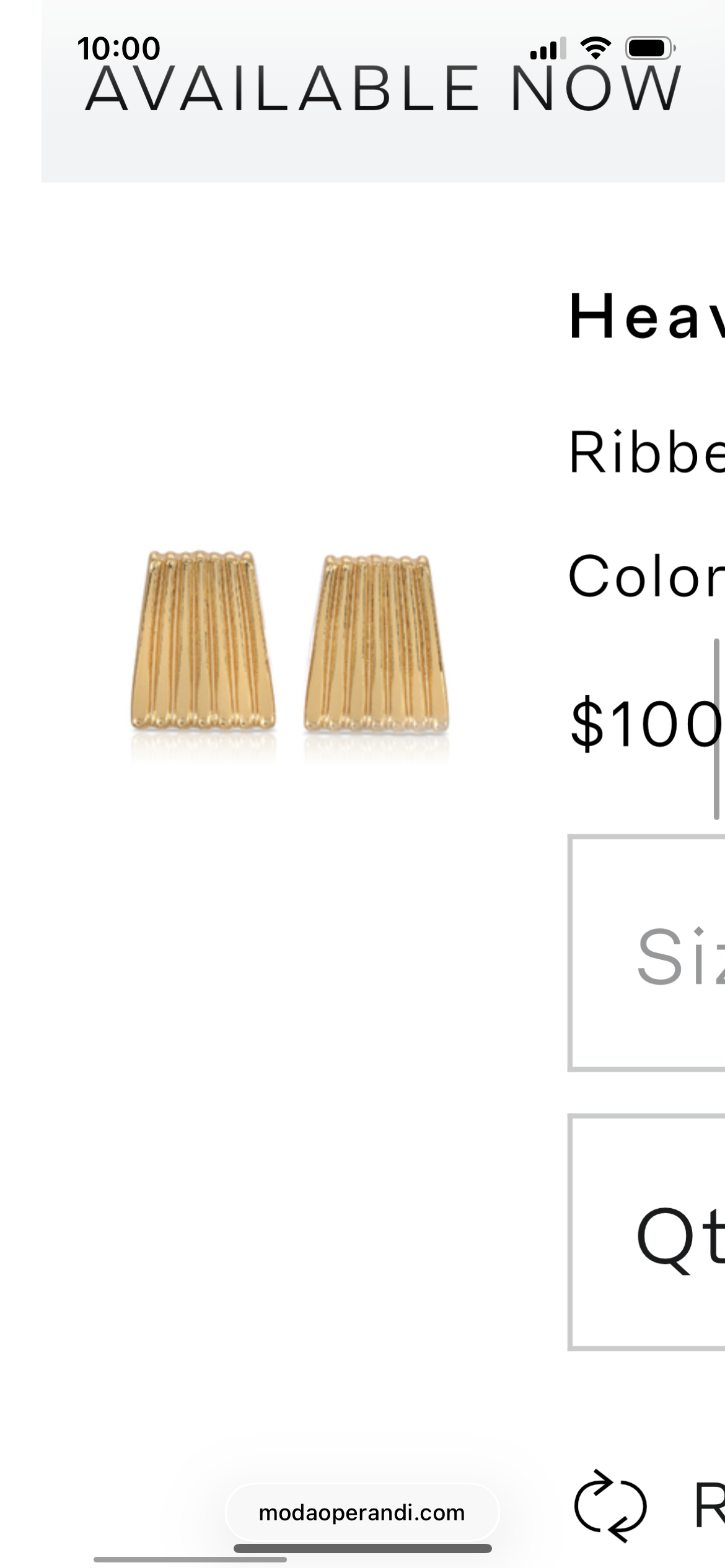 Heaven Maybem Ribbed Earrings