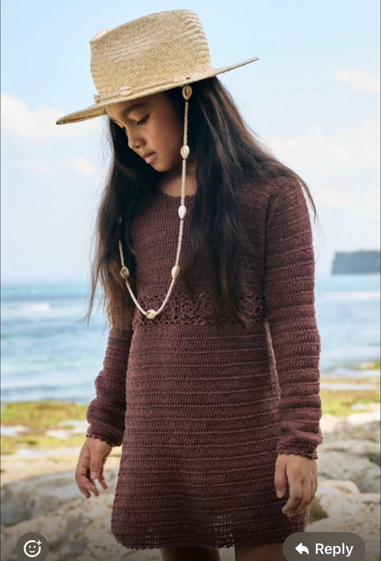 Nothing But Amor Brown Crochet Dress